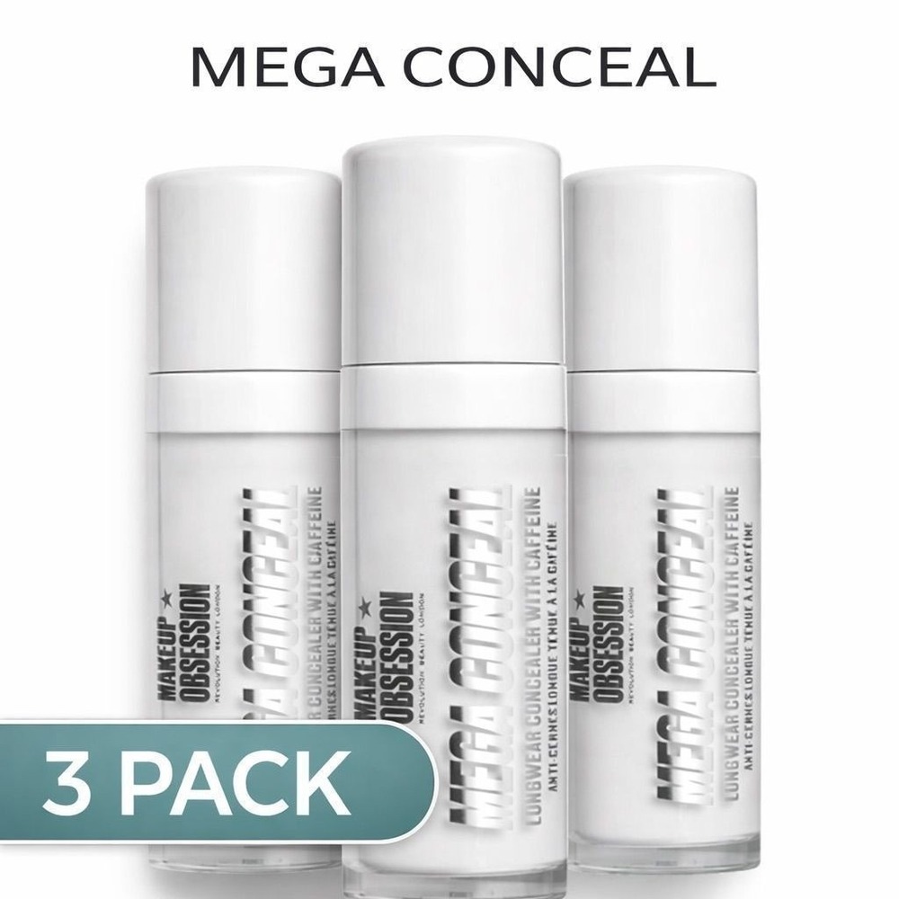 3-Pack, Makeup Obsession Mega Conceal Longwear Concealer with Caffeine –Shade 01